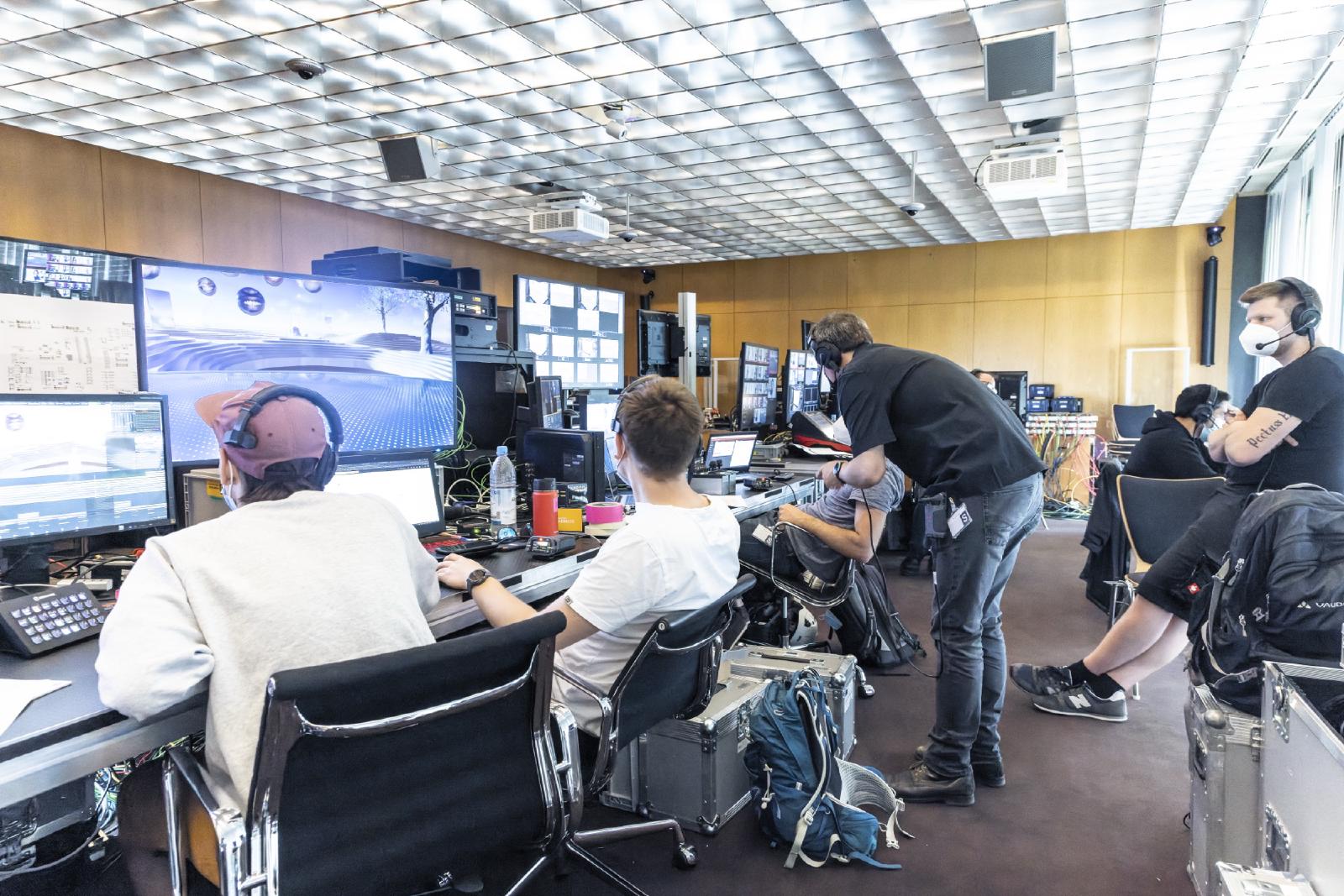 The control room during a live xR broadcast.